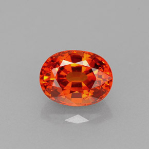 Granada espessartita laranja natural 1,07ct, corte oval, VVS-VS