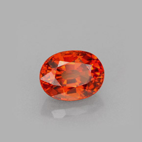 Granada espessartita laranja natural 1,07ct, corte oval, VVS-VS