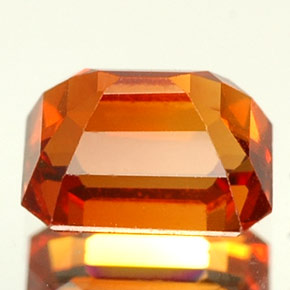 Granada espessartita Tangerina Natural 0.91ct, Corte Esmeralda, VVS-VS