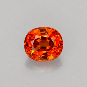 Granada espessartita laranja natural 0,83ct, corte oval, VVS-VS