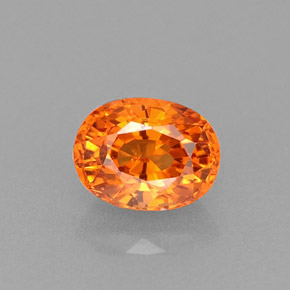 Granada espessartita laranja natural 0,78ct, corte oval, VVS-VS