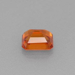 Granada espessartita laranja natural 0,82ct, corte esmeralda, VS