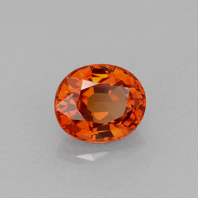 Granada espessartita laranja natural 0,88ct, corte oval, VVS-VS