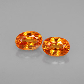 Pedras preciosas de granada espessartita laranja natural de  ct, corte oval, VS