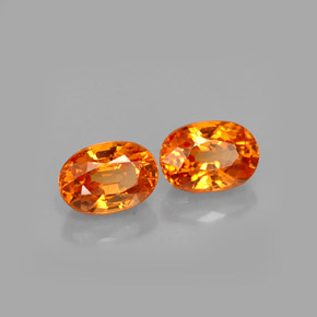 Pedras preciosas de granada espessartita laranja natural de  ct, corte oval, VS