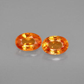 Pedras preciosas de granada espessartita laranja natural de  ct, corte oval, VS
