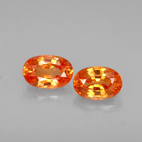 Pedras preciosas de granada espessartita laranja natural de  ct, corte oval, VS
