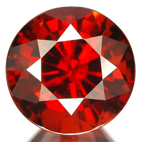 Granada espessartita vermelho natural 2,84ct, corte redondo, VVS-VS