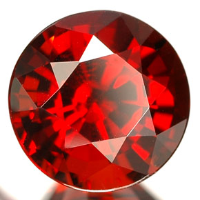 Granada espessartita vermelho natural 2,84ct, corte redondo, VVS-VS