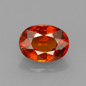 Granada espessartita laranja natural 1,33ct, corte oval, VS