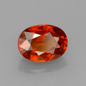 Granada espessartita laranja natural 1,33ct, corte oval, VS