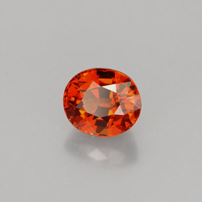 Granada espessartita laranja natural 1,36ct, corte oval, VVS