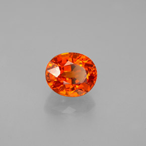 Granada espessartita laranja natural 1,37ct, corte oval, VVS