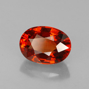 Granada espessartita laranja natural 1,32ct, corte oval, VVS-VS