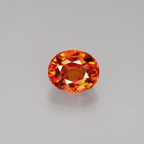 Granada espessartita laranja natural 0,91ct, corte oval, VVS