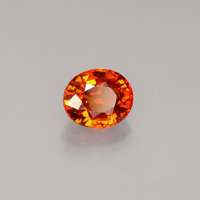 Granada espessartita laranja natural 0,91ct, corte oval, VVS