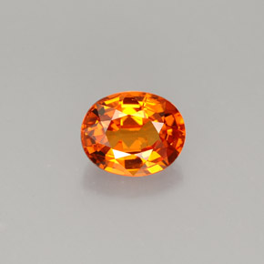 Granada espessartita laranja natural 1,23ct, corte oval, VVS-VS