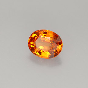 Granada espessartita laranja natural 1,23ct, corte oval, VVS-VS