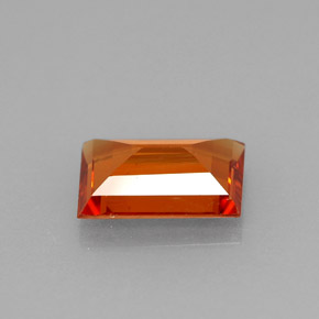 Granada espessartita laranja natural 1,38ct, baguete, VS