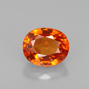 Granada espessartita laranja natural 1,43ct, corte oval, VVS-VS