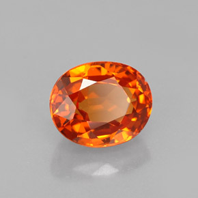 Granada espessartita laranja natural 1,43ct, corte oval, VVS-VS