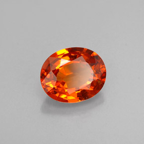 Granada espessartita laranja natural 1,08ct, corte oval, VS