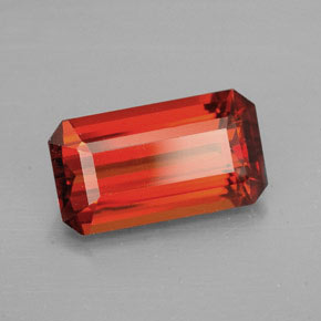 Granada espessartita laranja avermelhado Natural 3.68ct, Corte Esmeralda, VVS-VS