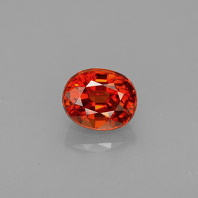Granada espessartita laranja mandarina natural 1,35ct, corte oval, VVS-VS