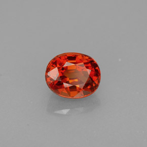 Granada espessartita laranja mandarina natural 1,35ct, corte oval, VVS-VS