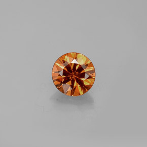 Granada espessartita laranja natural 0,34ct, corte redondo, VVS-VS