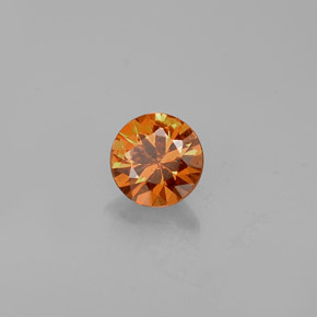 Granada espessartita laranja natural 0,34ct, corte redondo, VVS-VS