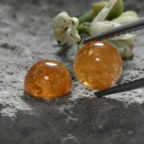 Pedras preciosas de granada espessartita laranja natural de 4,44 ct, corte redondo, translúcido