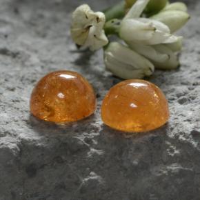 Pedras preciosas de granada espessartita laranja natural de 4,44 ct, corte redondo, translúcido