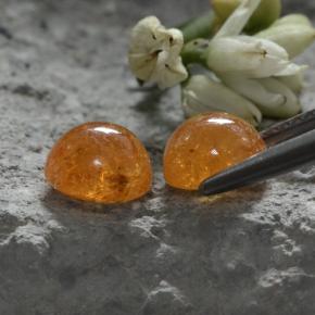 Pedras preciosas de granada espessartita laranja natural de 4,44 ct, corte redondo, translúcido