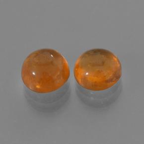 Pedras preciosas de granada espessartita laranja natural de 3,25 ct, corte redondo, translúcido