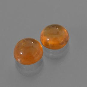 Pedras preciosas de granada espessartita laranja natural de 3,25 ct, corte redondo, translúcido