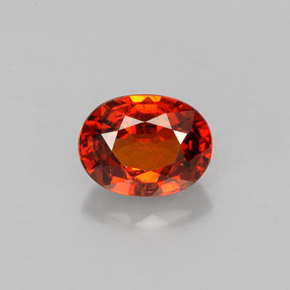 Granada espessartita laranja natural 1,22ct, corte oval, VS
