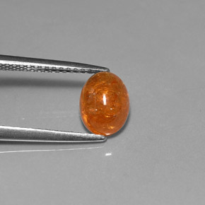 Granada espessartita laranja natural 2,45ct, transparente, transparente/translúcido
