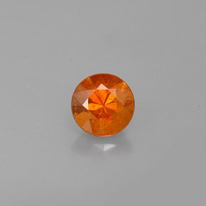 Granada espessartita laranja natural 0,42ct, corte redondo, VS-SI