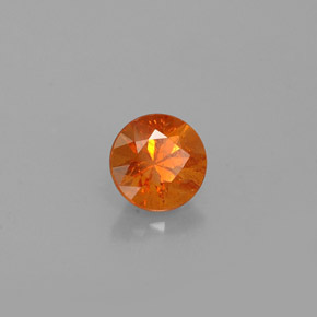 Granada espessartita laranja natural 0,42ct, corte redondo, VS-SI
