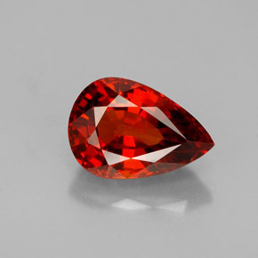 Granada espessartita laranja natural 1,46ct, formato de pêra, VVS-VS