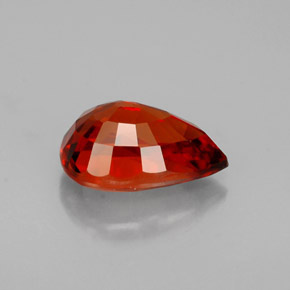 Granada espessartita laranja natural 1,46ct, formato de pêra, VVS-VS