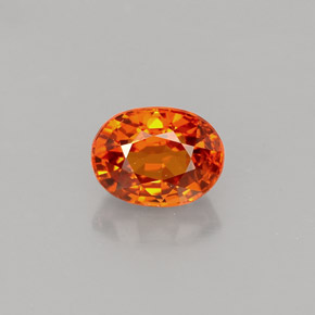 Granada espessartita laranja natural 1,43ct, corte oval, VVS-VS