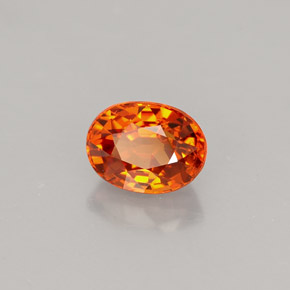 Granada espessartita laranja natural 1,43ct, corte oval, VVS-VS