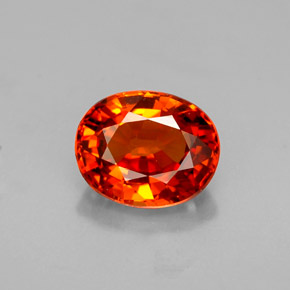 Granada espessartita Tangerina Natural 1.36ct, Corte Oval, VVS-VS