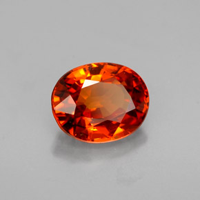 Granada espessartita Tangerina Natural 1.36ct, Corte Oval, VVS-VS