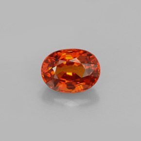 Granada espessartita laranja natural 1,37ct, corte oval, VVS-VS