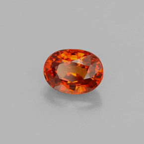 Granada espessartita laranja natural 1,37ct, corte oval, VVS-VS