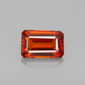 Granada espessartita laranja natural 1,15ct, corte esmeralda, VVS-VS