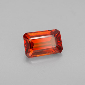 Granada espessartita laranja natural 1,15ct, corte esmeralda, VVS-VS